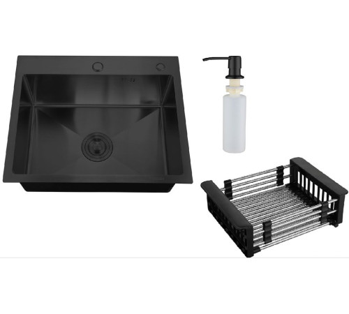 Кухонная мойка РМС MR-5843BL с корзиной и дозатором