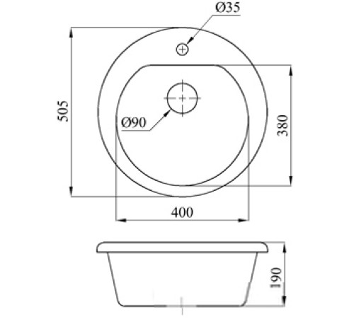 Кухонная мойка БелЭворс Nika черный, без сифона
