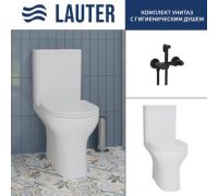 Унитаз напольный Lauter W246 2110246 + гигиенический душ Sano 21LT1292BM горизонтальный выпуск