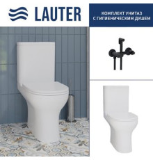 Унитаз напольный Lauter W246 2110246 + гигиенический душ Sano 21LT1292BM горизонтальный выпуск