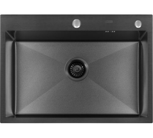Кухонная мойка ARFEKA ECO AR 700*500 BLACK PVD NANO DECOR VOLCANIC ROCK