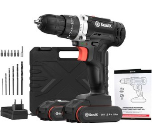 Ударная дрель-шуруповерт БелАК БАК.53312 с 2-мя АКБ, кейс