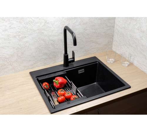 Кухонная мойка Marblan Comfort 60 оникс, с сифоном