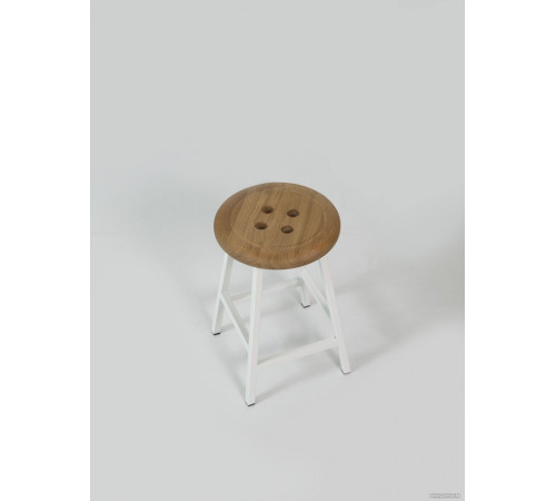 Табурет Stal-Massiv Button-47 дуб натуральный/белый