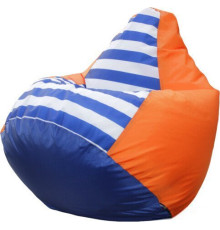 Кресло-мешок Flagman Груша Макси Дачное Г2.1-428 оранжевый/синий полосатый