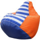 Кресло-мешок Flagman Груша Макси Дачное Г2.1-428 оранжевый/синий полосатый