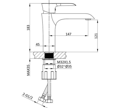 Смеситель Vincea VBF-1E1MB