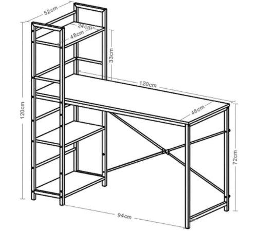 Стол Brabix Loft CD-005 дуб антик