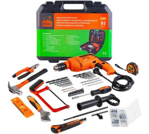 Безударная дрель ISMA 1095 набор оснастки