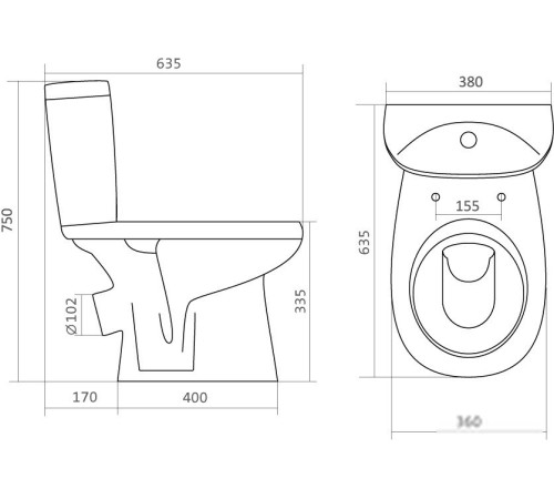 Унитаз Santek Анимо 1.WH30.2.134