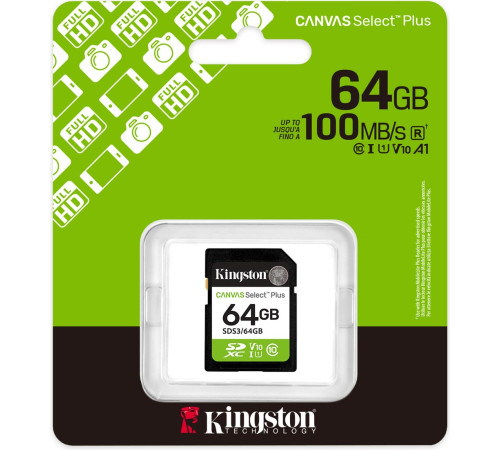 Карта памяти Kingston Canvas Select Plus SDXC 64GB SDS3/64GB