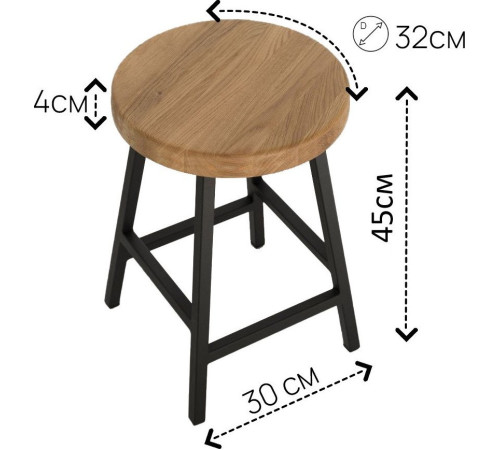 Табурет Iva-Wood дубовый натуральный