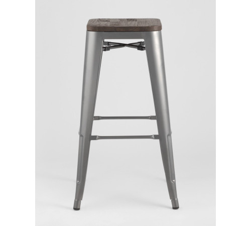 Табурет Stool Group TOLIX WOOD барный серебристый матовый