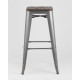 Табурет Stool Group TOLIX WOOD барный серебристый матовый