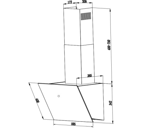 Кухонная вытяжка Weissgauff Tau 60 TC BL