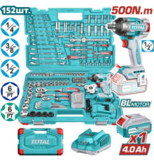Total THKTHP31522 гайковерт, 1 АКБ, набор инструментов