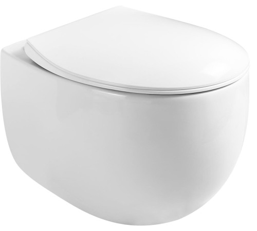 Унитаз подвесной Roxen Egg в комплекте с инсталляцией StounFix Dual Fresh 6 в 1 968475 кнопка: брашированное золото