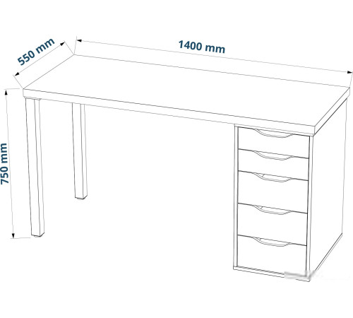 Стол Mebelain Ingar 2/5T дуб беленый