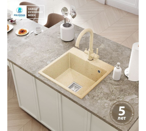 Кухонная мойка Polygran Blade 500 опал
