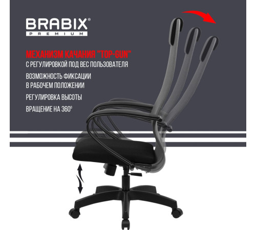 Офисное кресло Brabix EX-800 532915 черный/серый