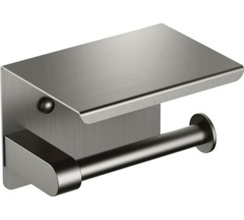 Держатель для туалетной бумаги Aquatek Европа AQ4939BGM с полкой, черный хром