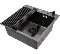 Кухонная мойка ARFEKA ECO AR мойка 500*500, роллер-мат, дозатор Black