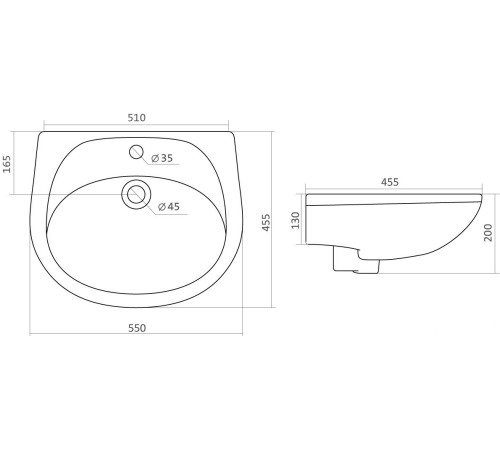 Умывальник Santek Бриз 55x45.5 1WH110460