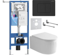 Унитаз подвесной Roxen Royal Matt в комплекте с инсталляцией StounFix Dual Fresh 6 в 1 868620 кнопка: оружейная сталь