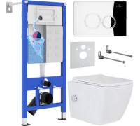Унитаз подвесной Roxen Cube Bidet One Rimless 6 в 1 StounFix Dual Fresh 521082 кнопка: хром