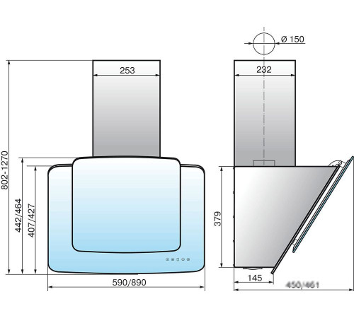 Кухонная вытяжка Elikor КВАРЦ 90П-1000-Е4Д белый 934347