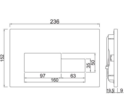 Панель смыва Jaquar JCP-CHR-392415