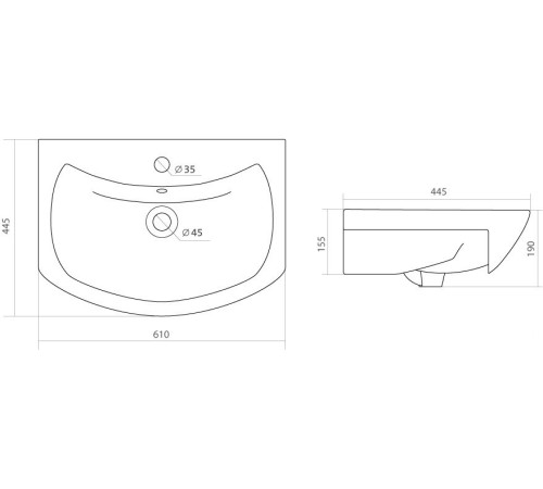 Умывальник Santek Балтика-60 61x44.5 1.WH11.0.246