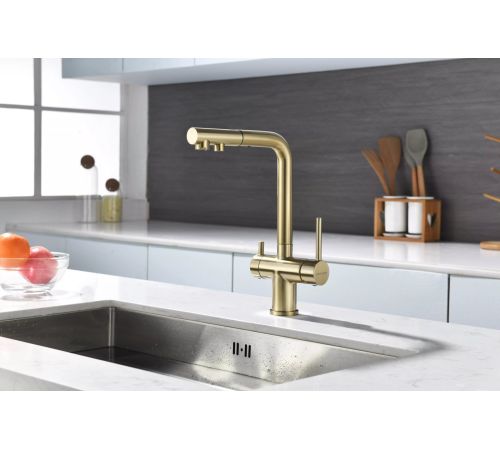 Смеситель Paulmark Serpentine Se213222-LG светлое золото