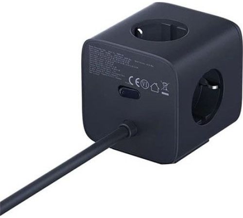 Удлинитель Baseus EnerFill FA11 Cube Power Strip 3AC+1U+2C 67W EU E00082100123-00 1.5 м, черный