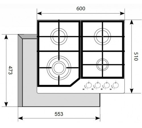 Варочная панель Akpo PGA 604 HGC-T BL