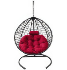 Подвесное кресло Craftmebel Кокон Капля Премиум алый/графит