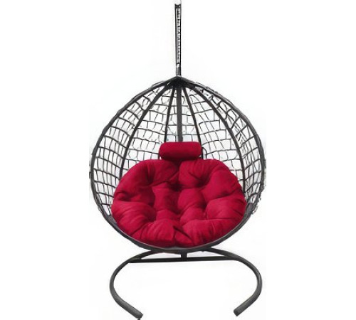 Подвесное кресло Craftmebel Кокон Капля Премиум алый/графит