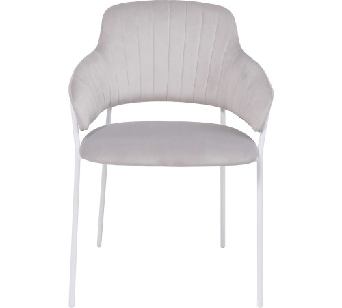Стул с подлокотниками Алвест AV 448 светло-серый бархат H-09/белый
