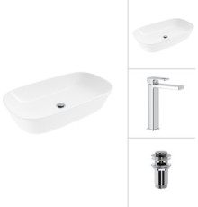 Умывальник Lauter 21393-70 + Cascade 21СК0655C + донный клапан 21190CH хром