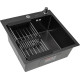 Кухонная мойка ARFEKA ECO AR мойка 500*500, коландер, дозатор BLACK DECOR VOLCANIC ROCK