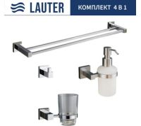 Набор аксессуаров для ванной Lauter 21SH6061 + 21SH6171 + 21SH6091 + 21SH6021 Chrome, 4 предмета