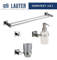 Набор аксессуаров для ванной Lauter 21SH6061 + 21SH6171 + 21SH6091 + 21SH6021 Chrome, 4 предмета