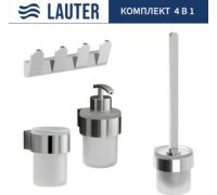 Набор аксессуаров для ванной Lauter 21TS3018 + 21TS3020 + 21TS3008 + 21TS3022 Chrome, 4 предмета
