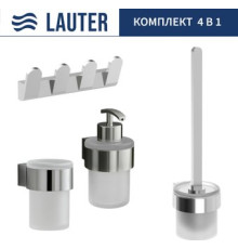 Набор аксессуаров для ванной Lauter 21TS3018 + 21TS3020 + 21TS3008 + 21TS3022 Chrome, 4 предмета