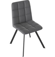 Стул Трия Бруно паук Т2 черный муар матовый/кожзам серый