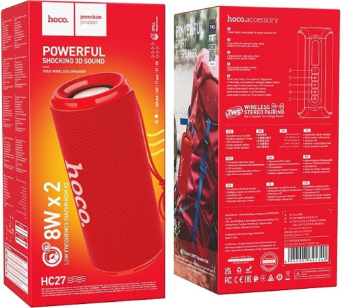 Беспроводная колонка Hoco HC27 красный