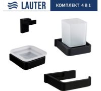 Набор аксессуаров для ванной Lauter 21SH7062 + 21SH7052 + 21SH7092 + 21SH7102 Matt Black, 4 предмета