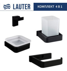 Набор аксессуаров для ванной Lauter 21SH7062 + 21SH7052 + 21SH7092 + 21SH7102 Matt Black, 4 предмета