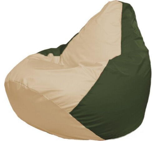 Кресло-мешок Flagman Груша Макси Г2.1-135 оливковый темный/бежевый