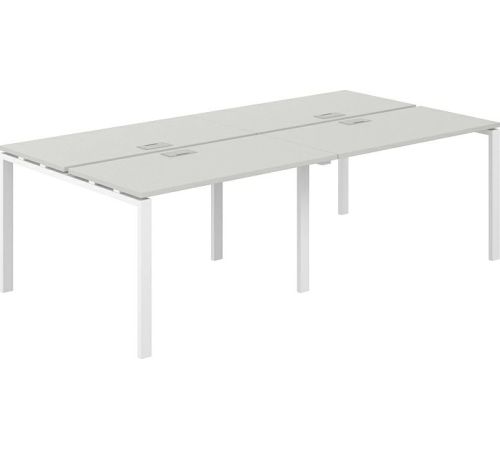 Офисный стол Norden 240х123.8х75 SG.251.SH.63.WH белый/серый бархат